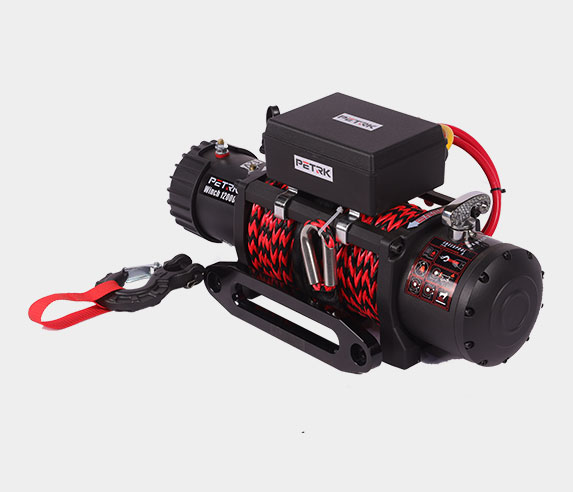 Black guide rope device, black red guide rope, matte black winch