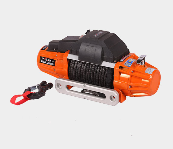 Grey rounded rope guide orange winch