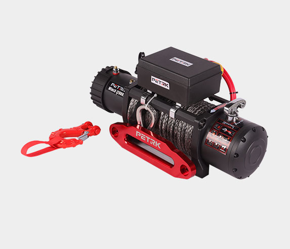 Red guide rope black rope frosted black winch